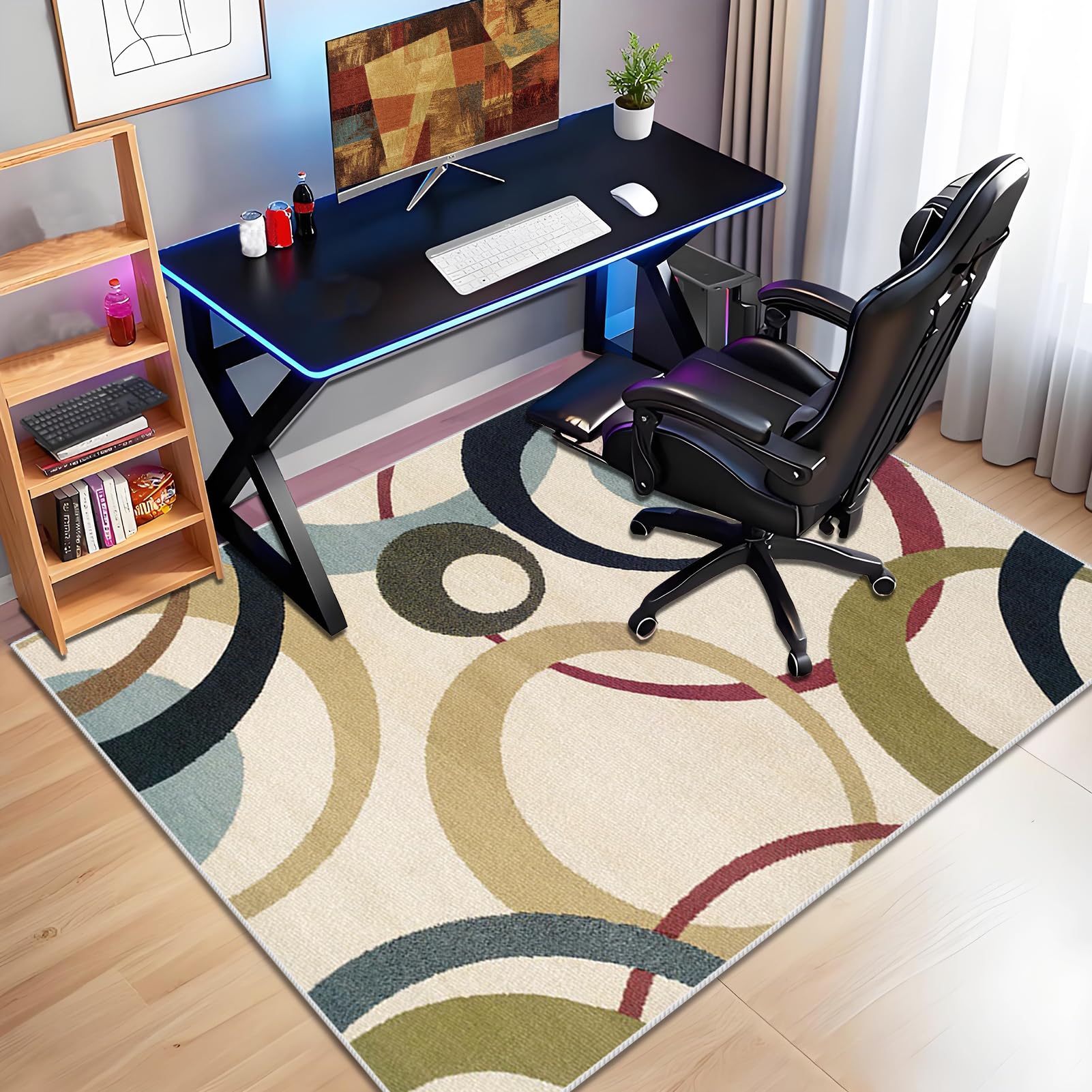 Tapis Chaise Gaming Antidérapant - Tapis Chaise de Bureau - Protection de Sol pour Sols Durs - Tapis de Sol Bureau 130 x 170 cm Tapis de Protection pour Chaise de Bureau et Fauteuil Gaming Roulantes