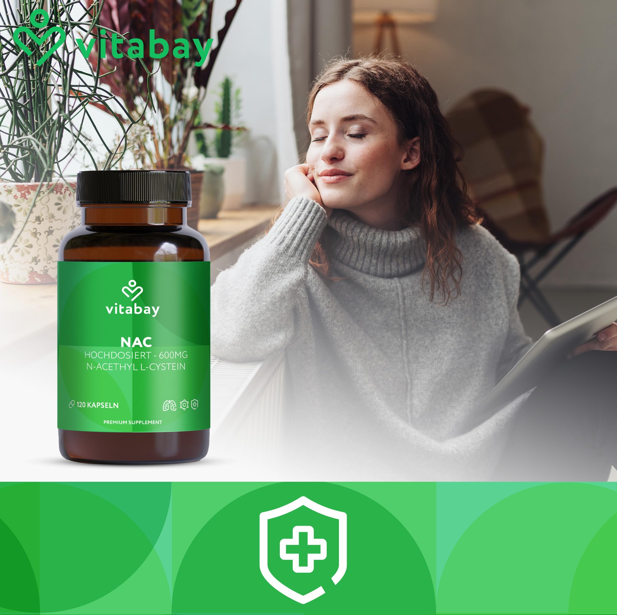 Vitabay NAC 600 mg – 360 vegane Kapseln – 3er Pack