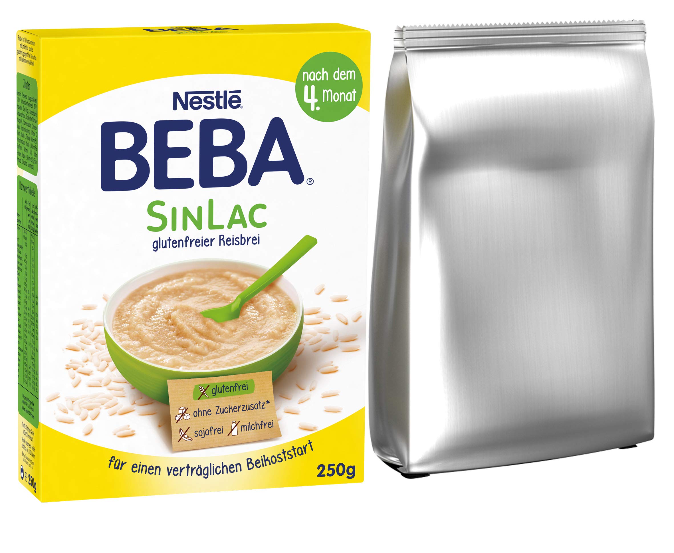 Nestlé BEBA SINLAC glutenfreier Reisbrei, sojafrei, milchfrei, Pulver, 9er Pack (9 x 250g)