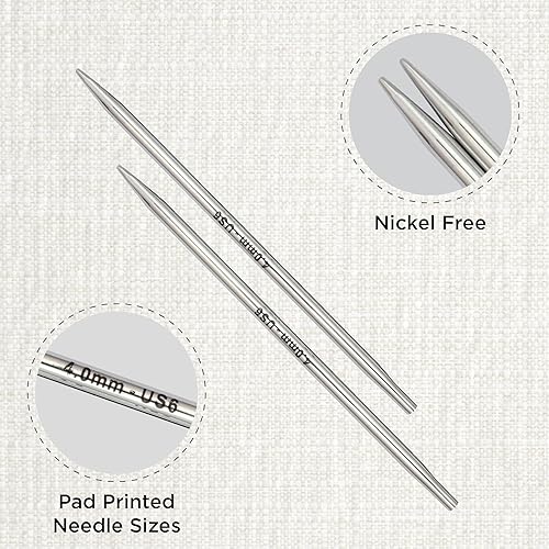 Miniatura 8 de KnitPro Nova - Aguja circular intercambiable de 5 pulgadas (5.1 in)  Tamaño de EE. UU. 2.5 (0.118 in)