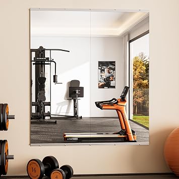 Keonjinn Home Gym Mirror, 56"x24"-2PCS, Frameless