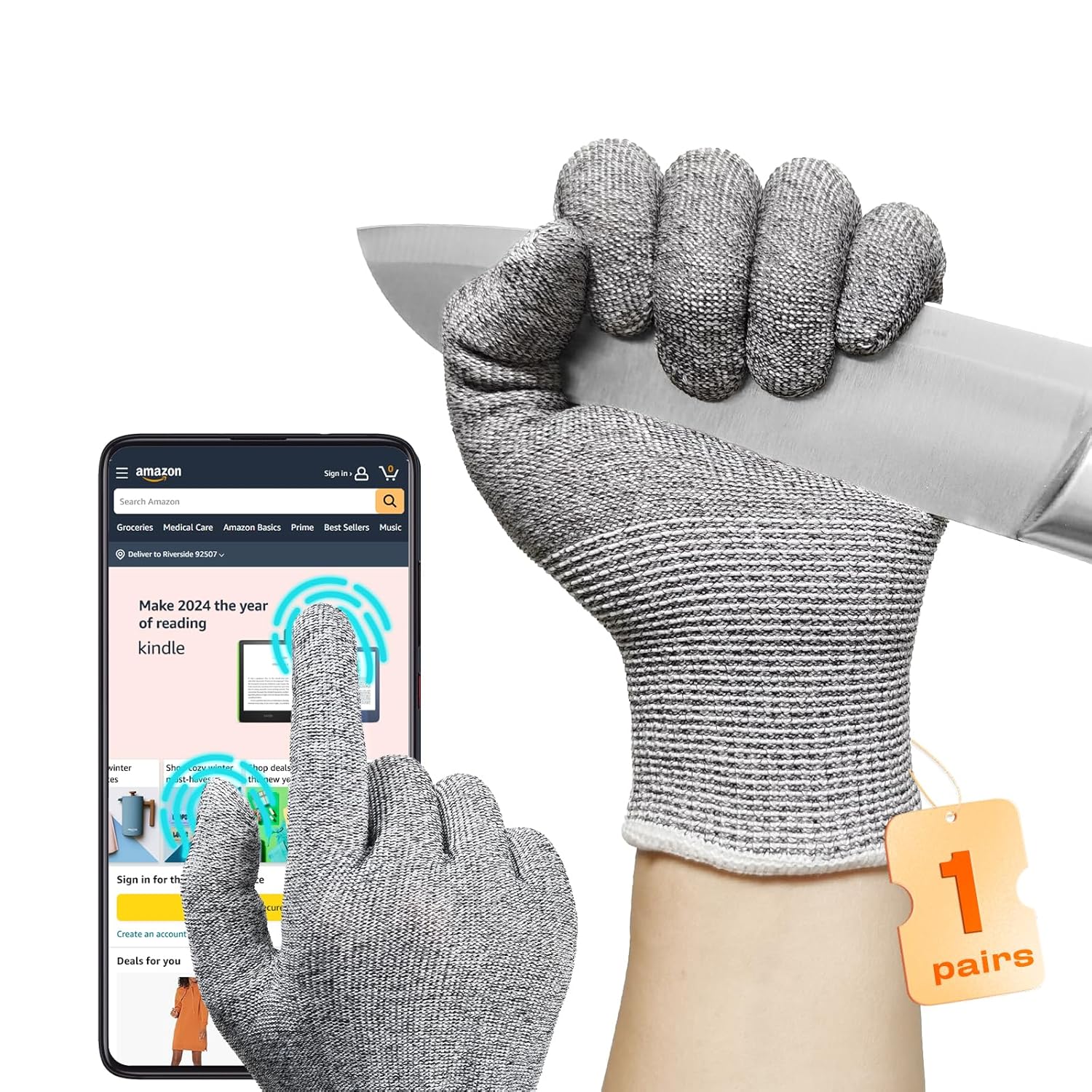 JDL Large Grey Cut Resistant Gloves...