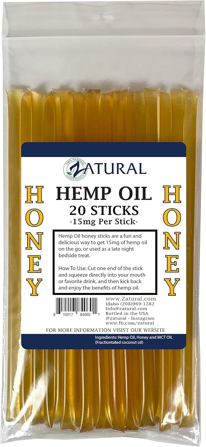 Amazon Com 300mg Hemp Honey Sticks 15mg Hemp Seed Oil Per Stick Delicious Hemp Honey Stick 20 Honey Sticks Grocery Gourmet Food