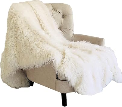 Plutus Off-White Mongolian Faux Fur 