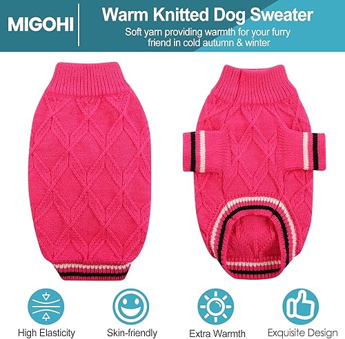 Miniatura 2 de MIGOHI Suéter para perros pequeños, suéter de punto cálido para perro, suéter suave de Navidad para cachorros, gatos, suéter para niñas y niños,