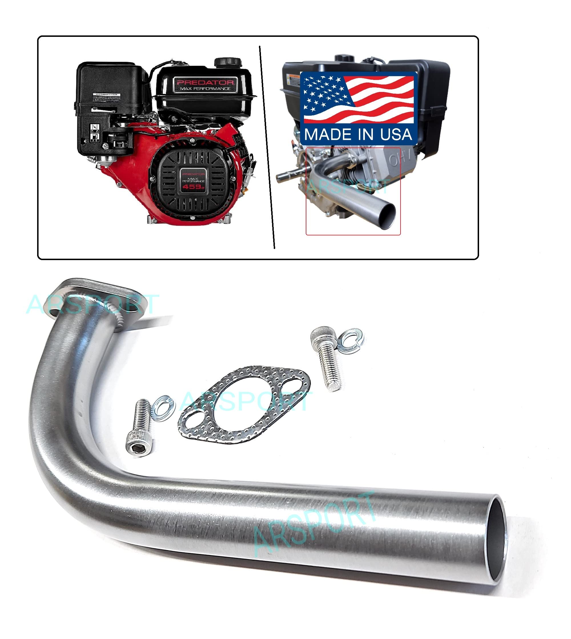 Amazon.com: ARSPORT Exhaust Header pipe Compatible with: Predator