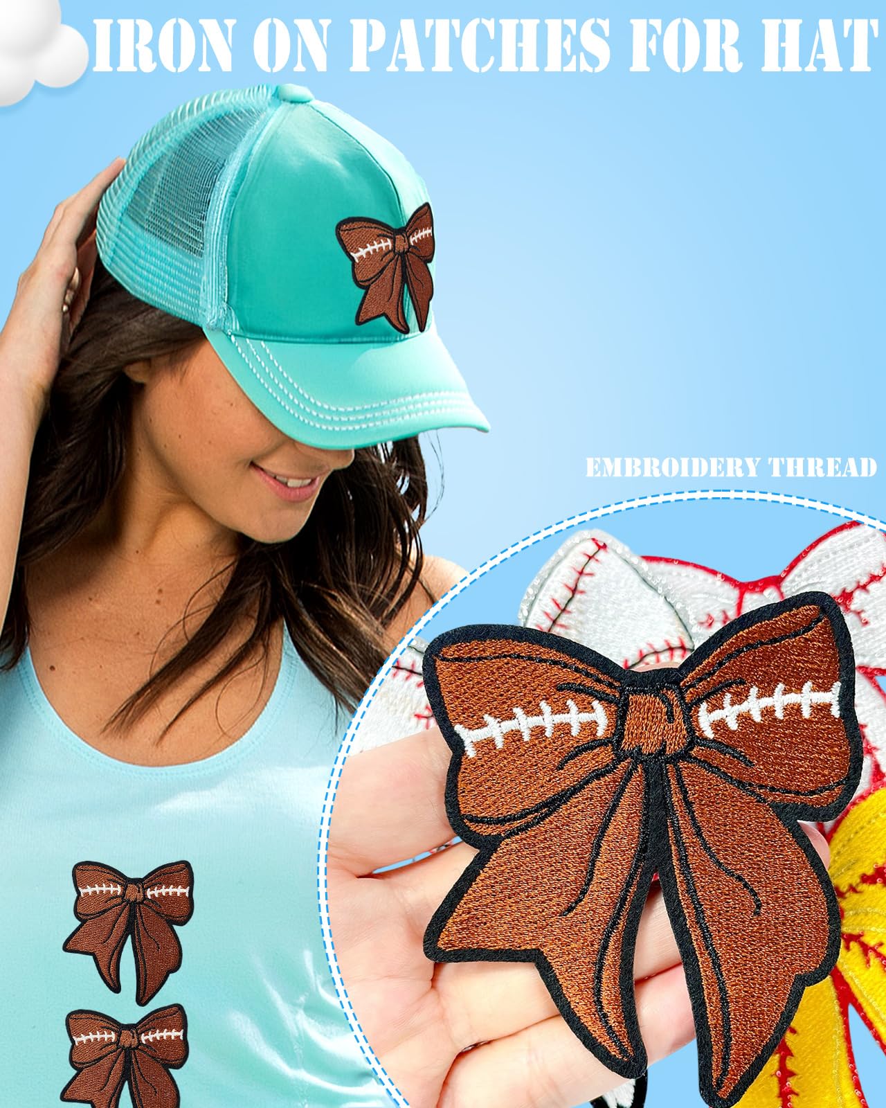 Paquete de 9 parches de fútbol para planchar en ropa, parches de tela bordados para ropa, sombrero, mochila, vaqueros, chaqueta, apliques decorativos para el día del juego (fútbol)