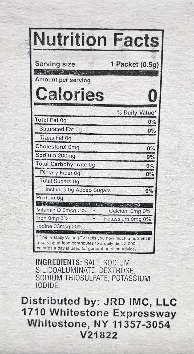 Chef's Quality Individual Salt Packets - Portable Salt Packets - OU-Kosher (3000 Salt Packets)