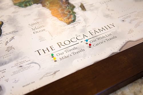 Miniatura 3 de Tablero de alfileres personalizado con mapa del mundo, lienzo estirado grande, póster enrollado o mapa enmarcado, mapa del mundo con alfileres para