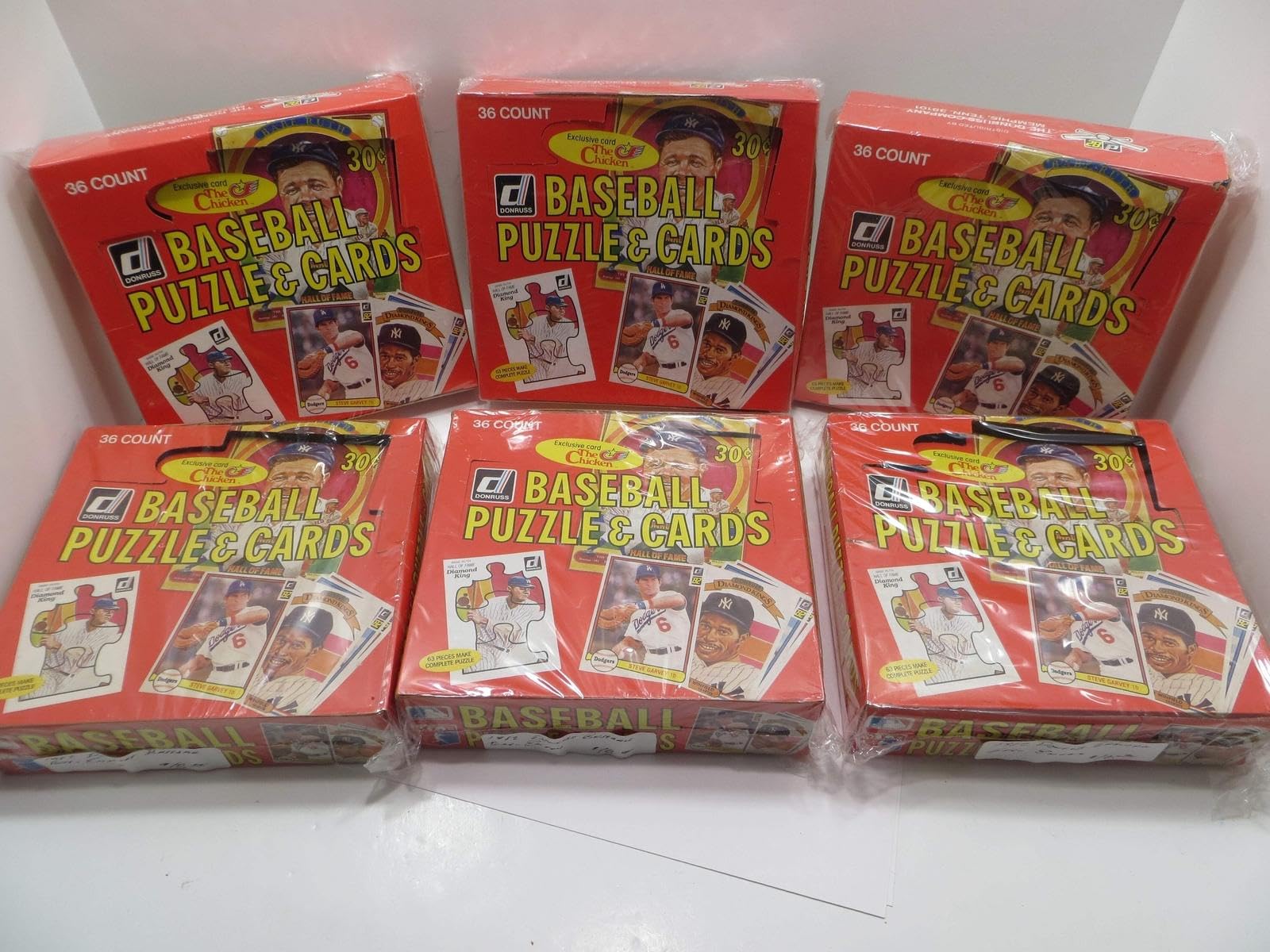 1982 DONRUSS BASEBALL EMPTY BOX Lot of 6 - Sports Memorabilia