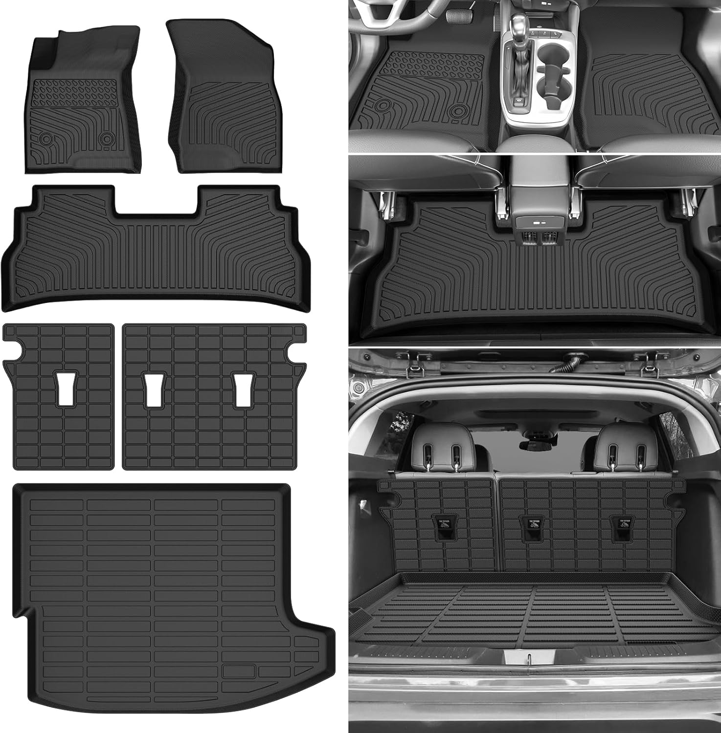 Floor Mats for 2024 2025 2026 Chevy Trax/Buick Envista, All Weather Floor Liner Cargo Mat Backrest Mat Set for Chevrolet Trax Accessories