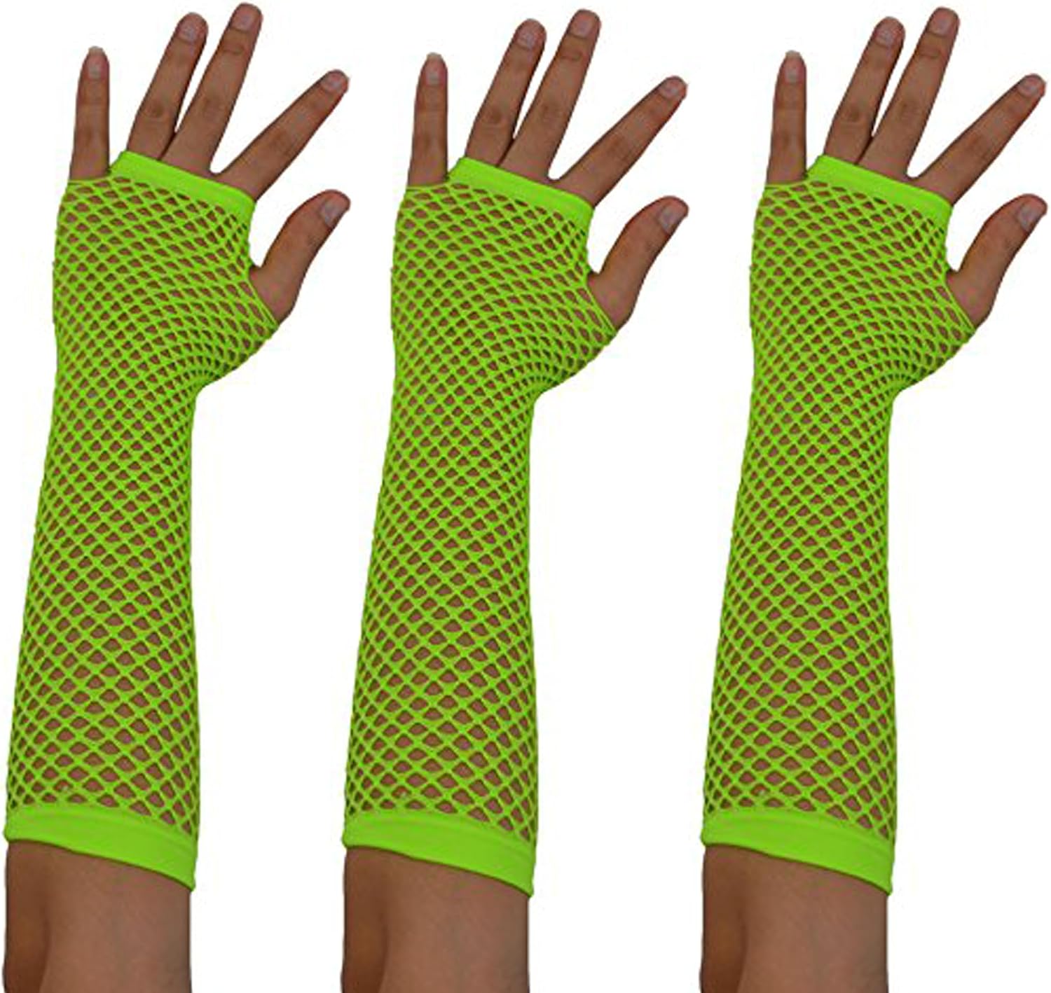Fishnet Gloves Fingerless for Women, Fish Net Gloves, Mesh Arm Warmers for Emo or Goth & 80s or 90S Party W-N-NG2