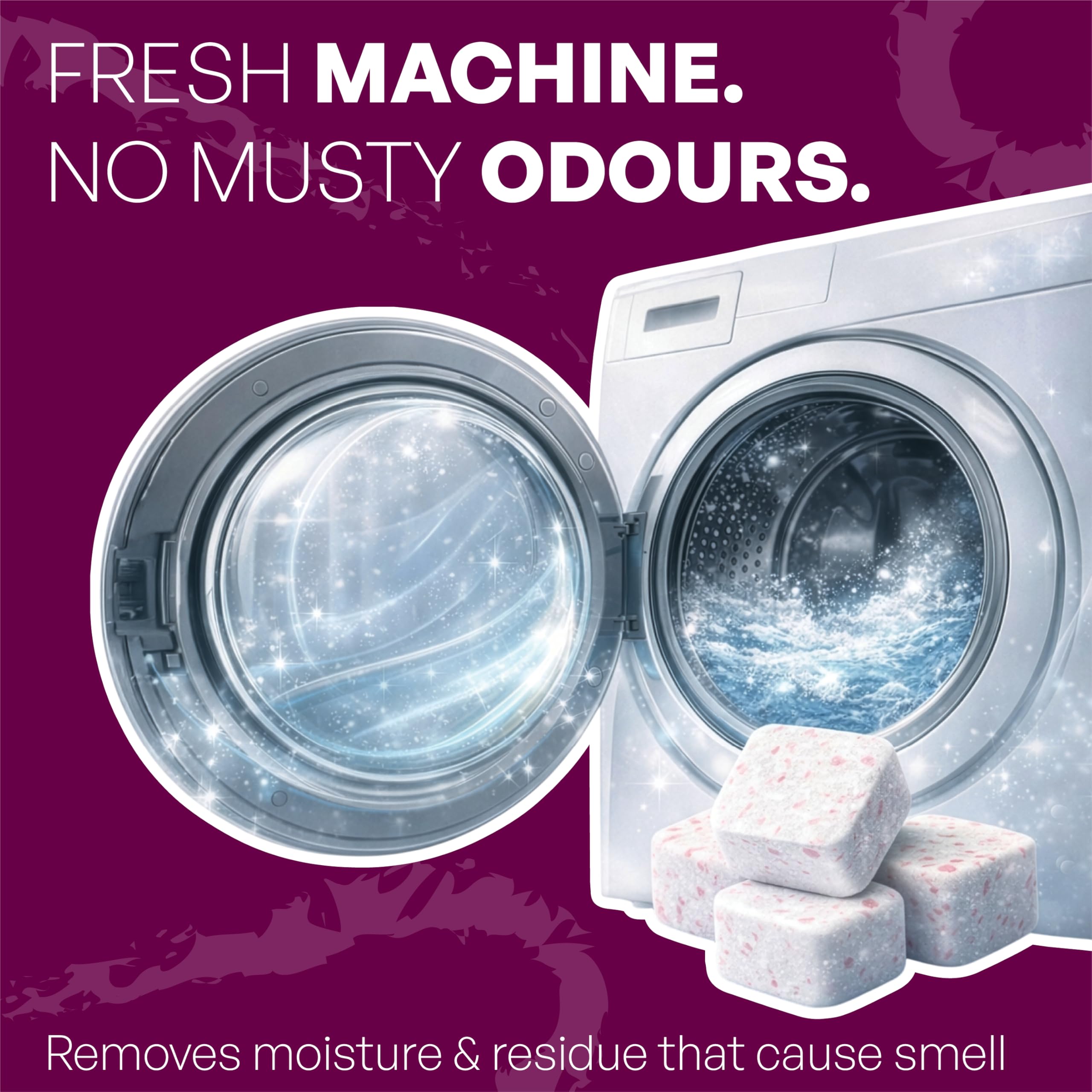 Lemi Wash Descaler Washing Machine Cleaner Tablets | For All Washing Machine Front Load and Top Load | Descaling Powder Tablets | Clean Inside Drum And Laundry Tub Seal - 10 Tablets (20g Each) 1
