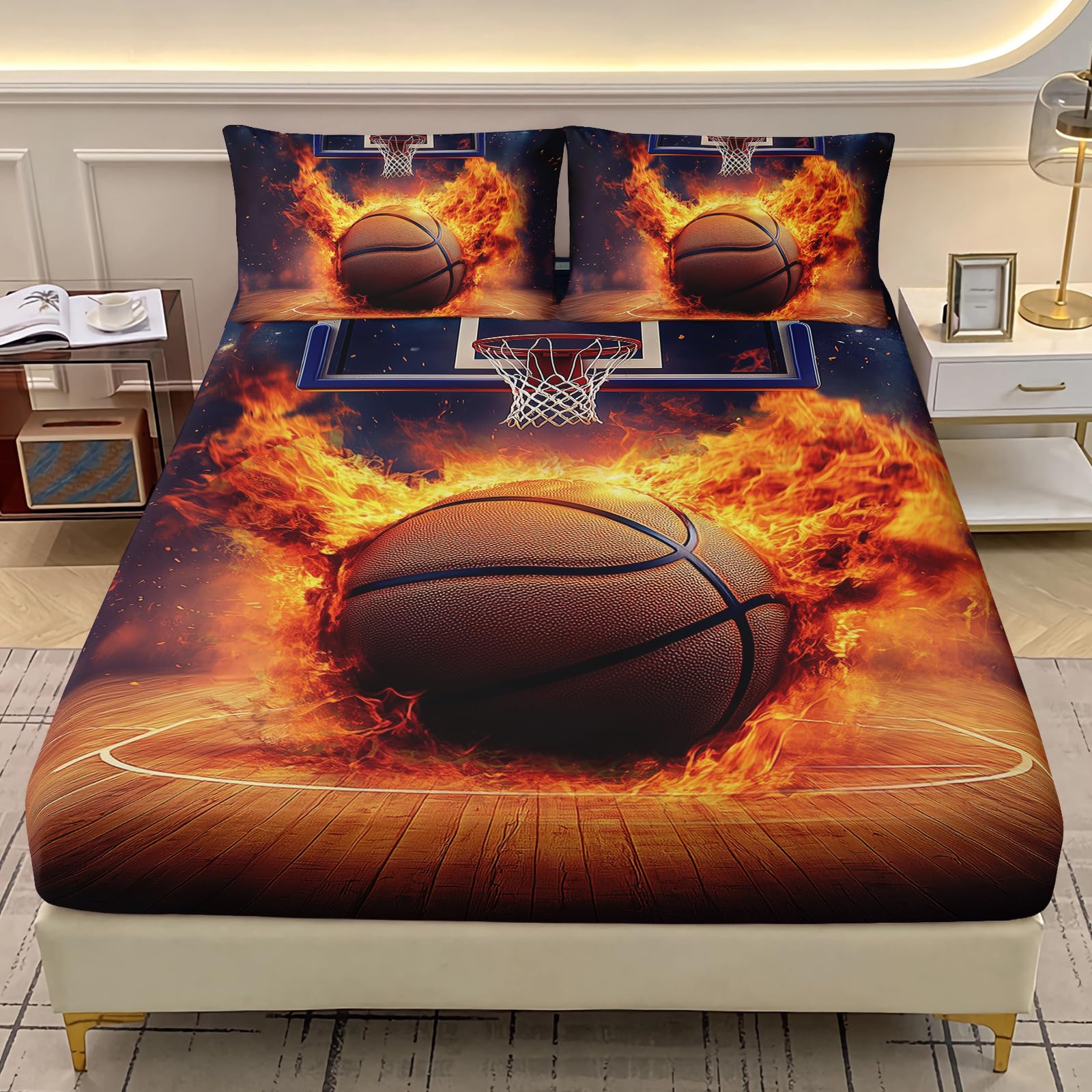 Parure de lit thème sport basket-ball 3D pour relooker une chambre d'adolescent
