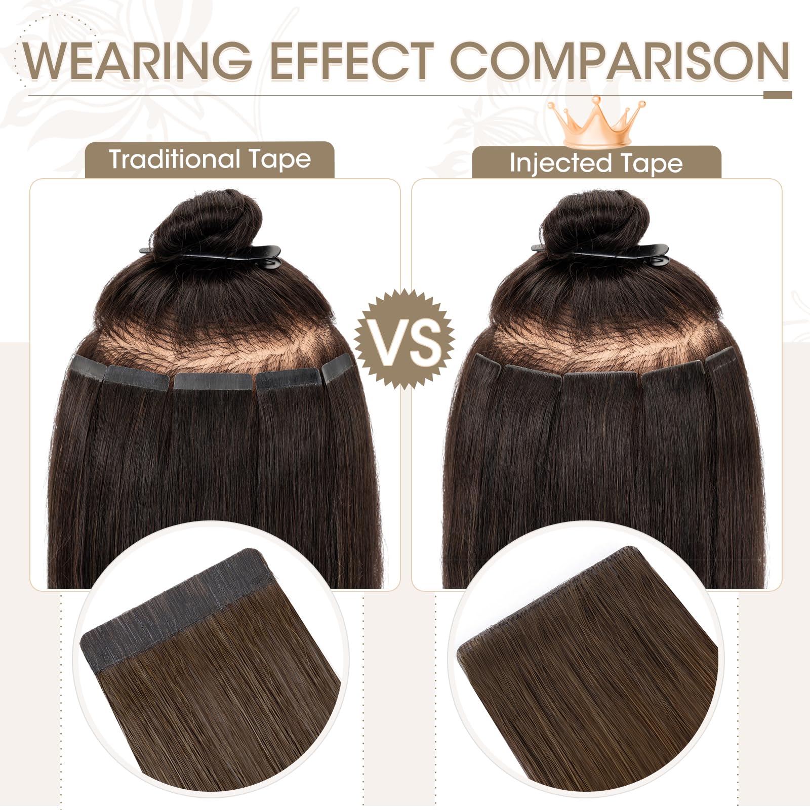 Elailite Injection Tape in Hair Extensions Human Hair - Image 3