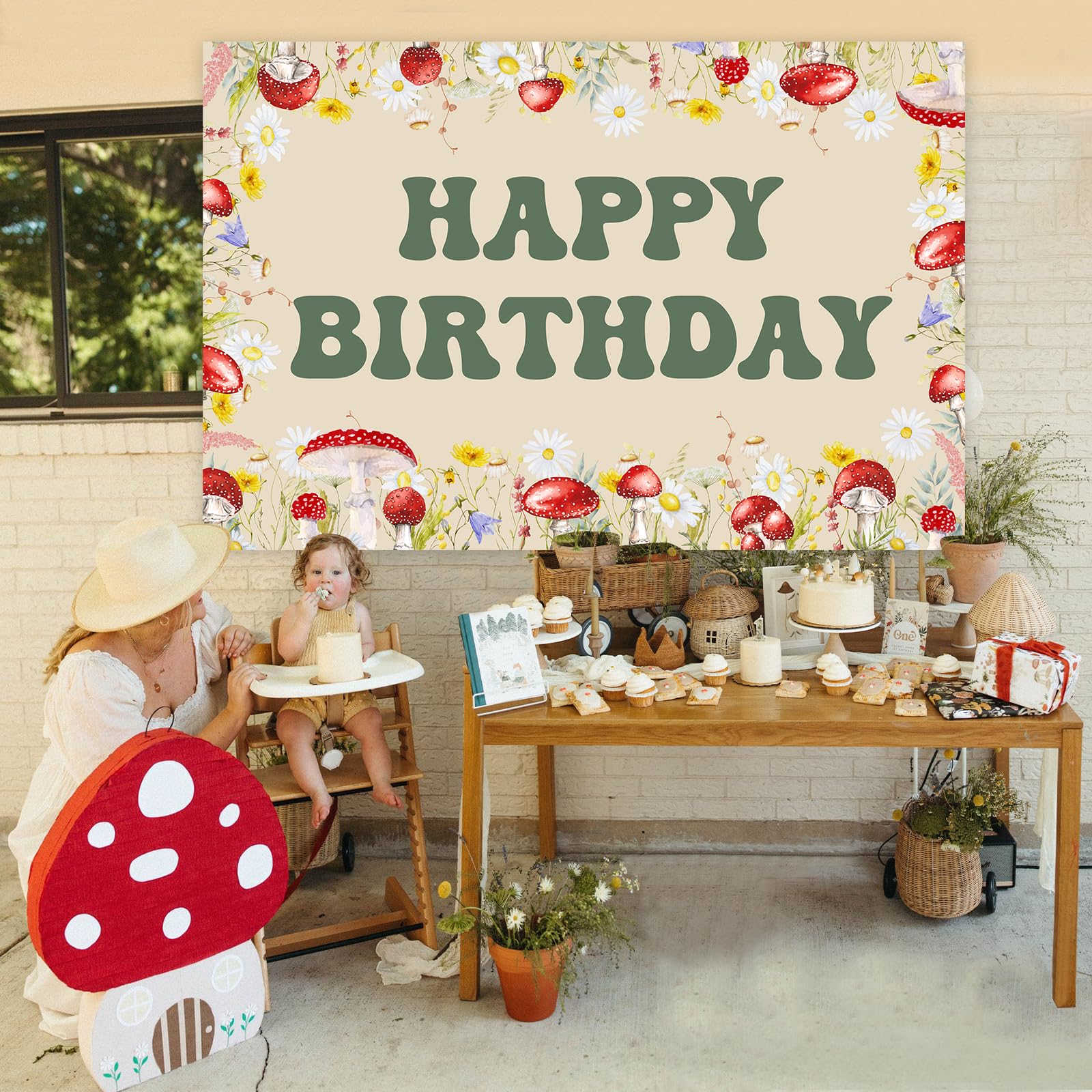 Süße Pilz-Deko Für Die Babyparty – Fotohintergrund Mit Wald-Fee-Charme