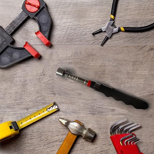 Miniatura 9 de Herramienta de recogida magnética flexible, barra de recuperación flexible, extensible a 22.8 pulgadas, 20 libras, útil para lugares difíciles de