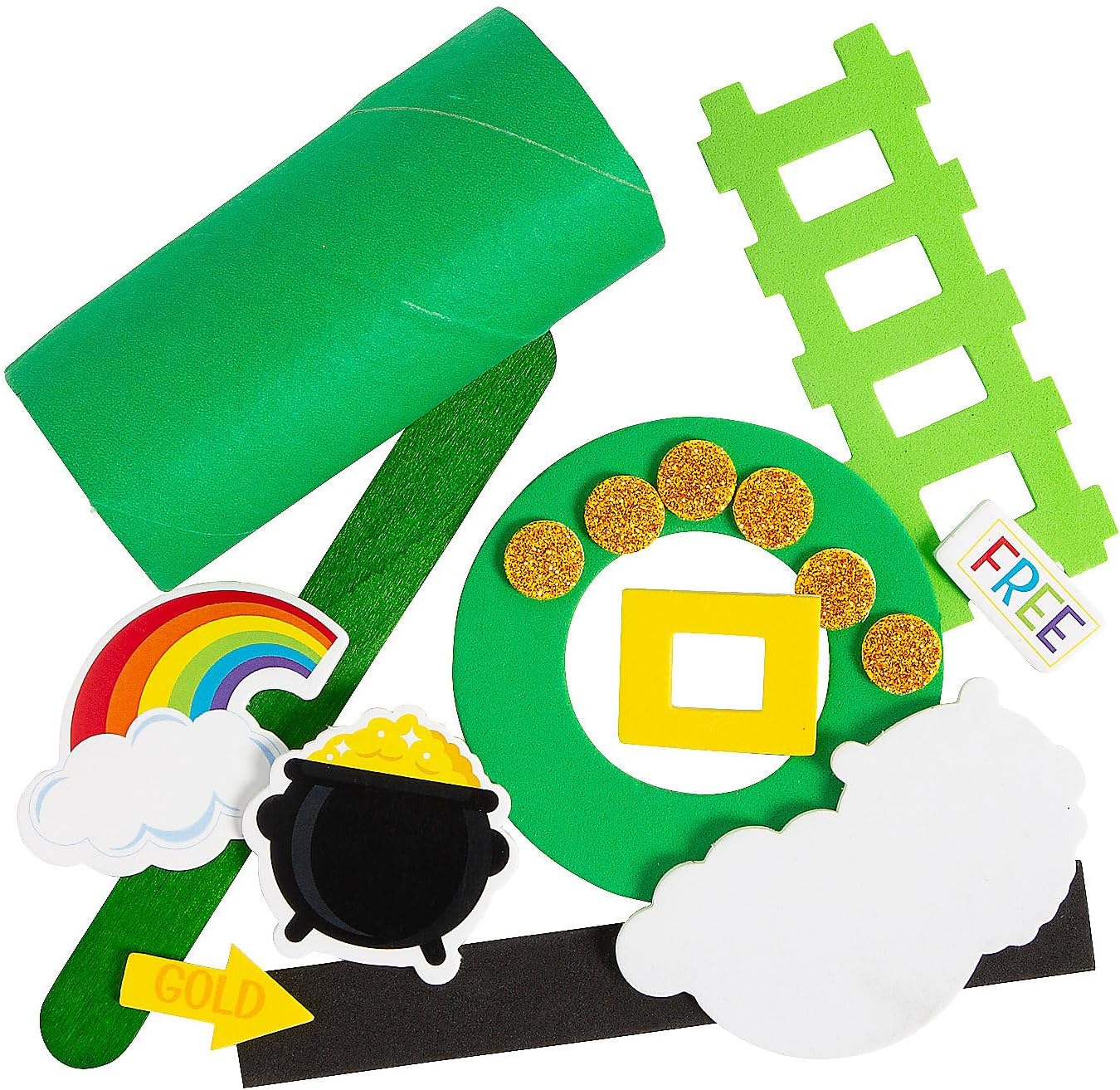 Fun Express Leprechaun Trap Craft Kit - Makes 48 DIY St Patricks Day Crafts for Kids Classroom Activities | Bulk STEM Engineering Project with Paper Tubes & Foam Pieces for Preschool to Elementary