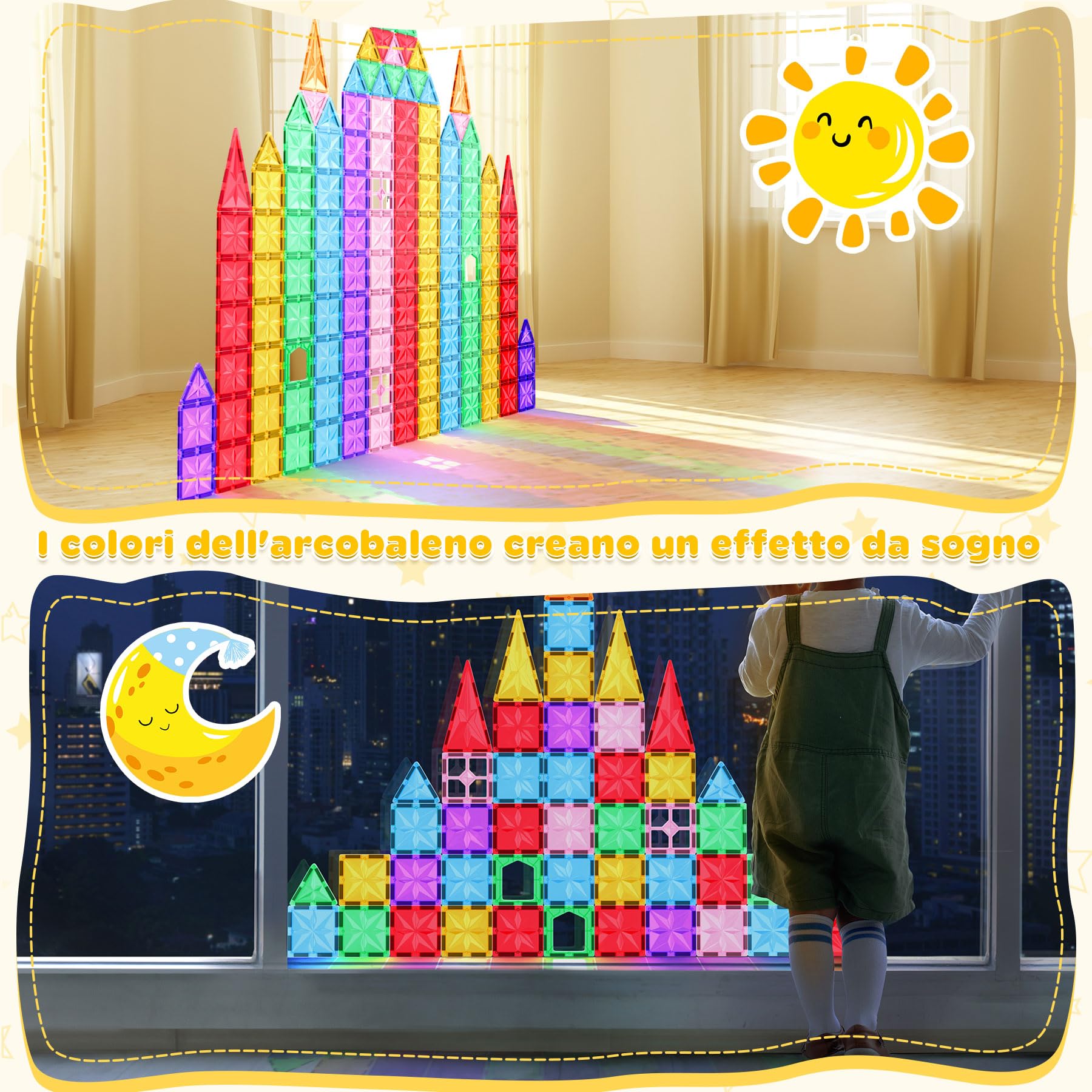 Lovchil Costruzioni Magnetiche Giochi, blocchi costruzioni magnetici per bambini Montessori STEM Educativi Calamite Giocattoli per 3 4 5 6 7 8 Anni Ragazzi Ragazze bambina Regalo - 42 Pezzi