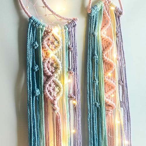 Miniatura 5 de Styleonme Atrapasueños de macramé de luna, decoración de habitación de niñas adolescentes, decoración de habitación bohemia, regalos para mamá,