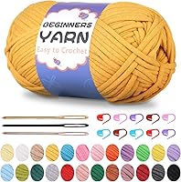 Vista 1 de Hilo de 7.05 oz/7 onzas para ganchillo, hilos de ganchillo de 0.197 in, hilo para principiantes para ganchillo con puntadas fáciles de ver, marcador