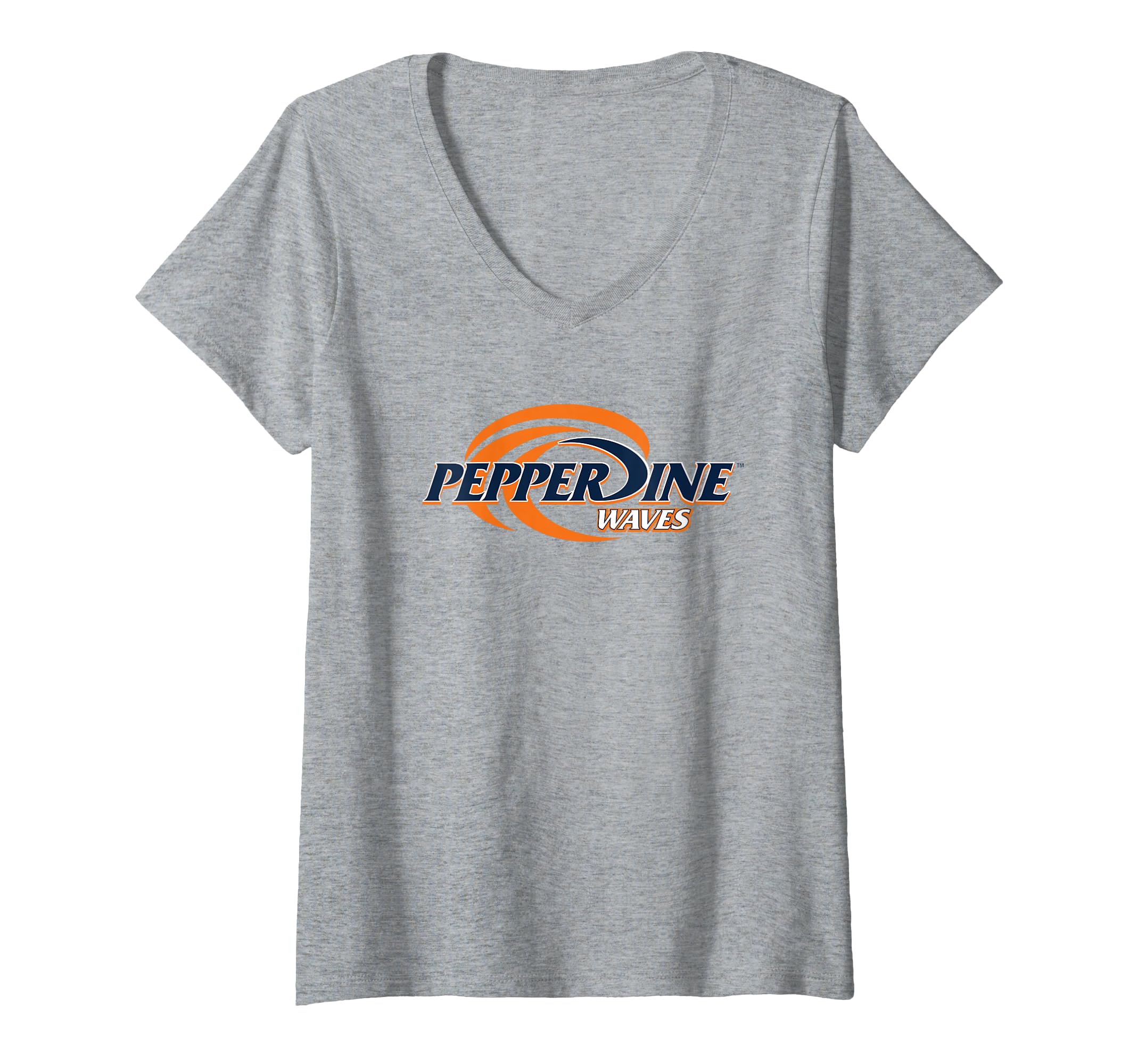 Womens Pepperdine Waves Icon Logo Officially Licensed V-Neck T-Shirt