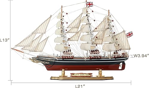 Miniatura 2 de SAILINGSTORY - Modelo de madera para nave, cortadora Cutty Sark escala 1125, réplica de barco, decoración de velero