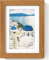 Vista 152 de Axeman Marco para póster de 18 x 24 pulgadas con paspartú para 16 x 20 pulgadas, marco de fotos de madera maciza de roble con vidrio templado, marco