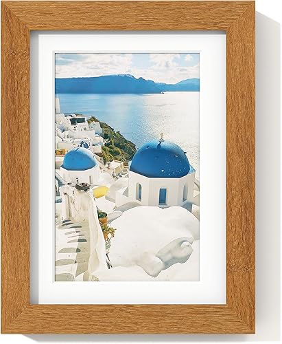 Miniatura 152 de Axeman Marco para póster de 18 x 24 pulgadas con paspartú para 16 x 20 pulgadas, marco de fotos de madera maciza de roble con vidrio templado, marco