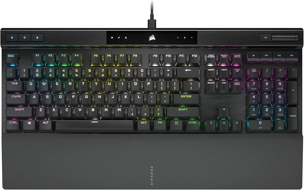 CORSAIR K70 RGB PRO Teclado Mecánico con Cable para Juegos – Interruptores Lineales Cherry MX Red, SOCD, Llaveros PBT Doub...