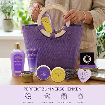 Gifts For Women-Spa Luxetique 11pcs Lavender Mothers Day Gift Spa Sets Gifts For Mum With Shower Gel, Bubble Bath,Birthday Card And Body Lotion Birthday Gifts Valentine's Christmas Gift For Her