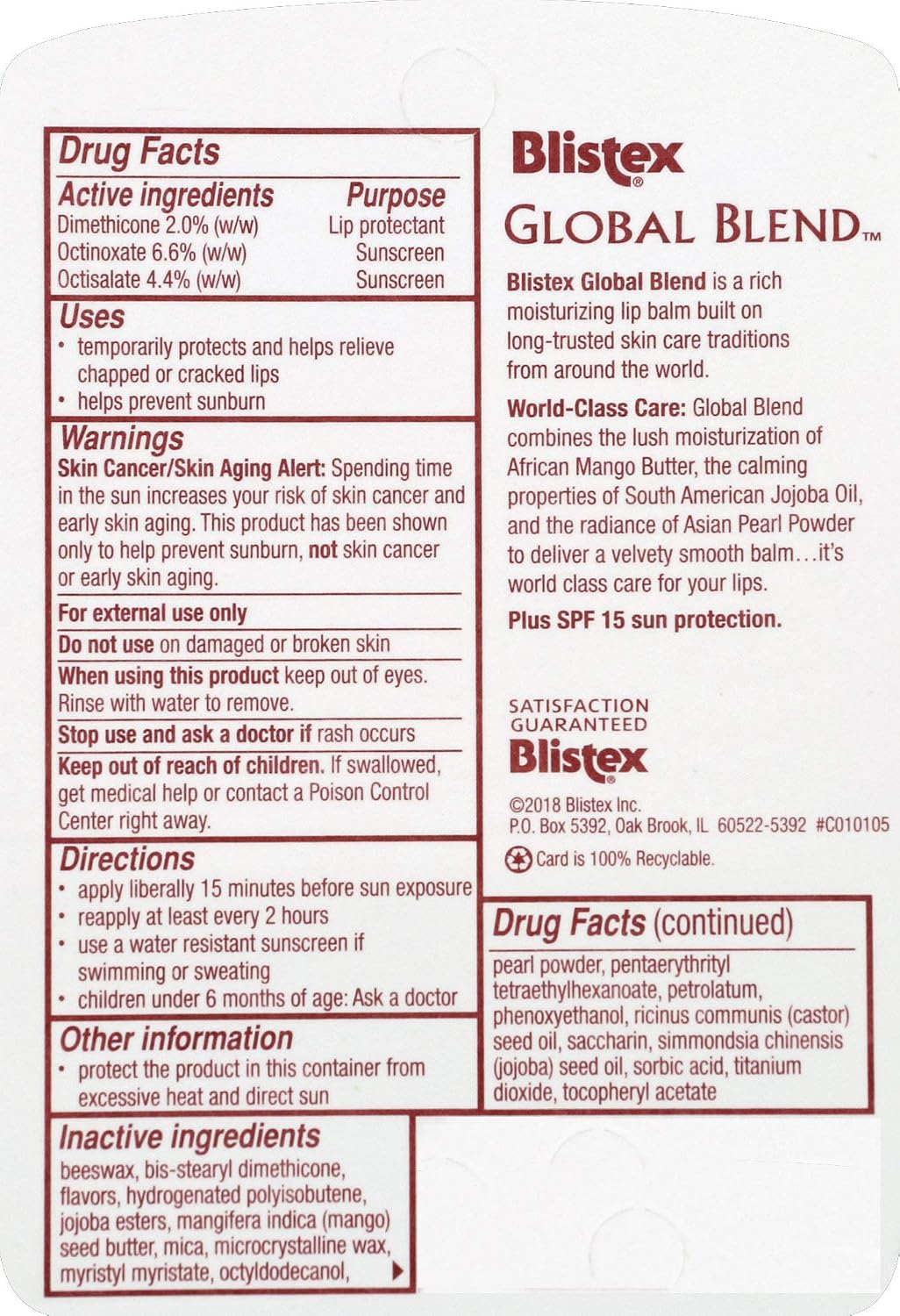 Blistex Global Blend, 0.13 oz