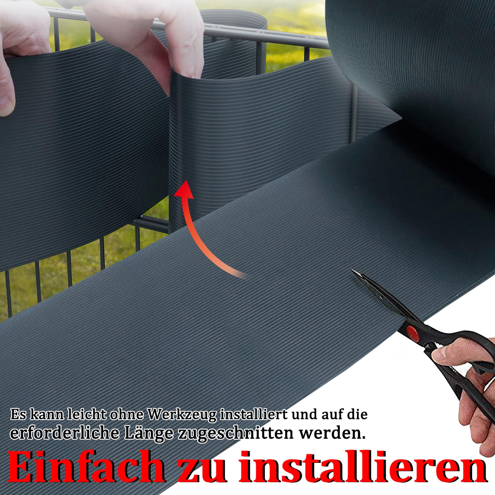 NAIZY 10x Sichtschutzstreifen Hart PVC Sichtschutzfolie 2,5m x 19cm Sichtschutz Zaun Rolle Blickdicht Doppelstabmattenzaun Sichtschutz Windschutz, Anthrazit