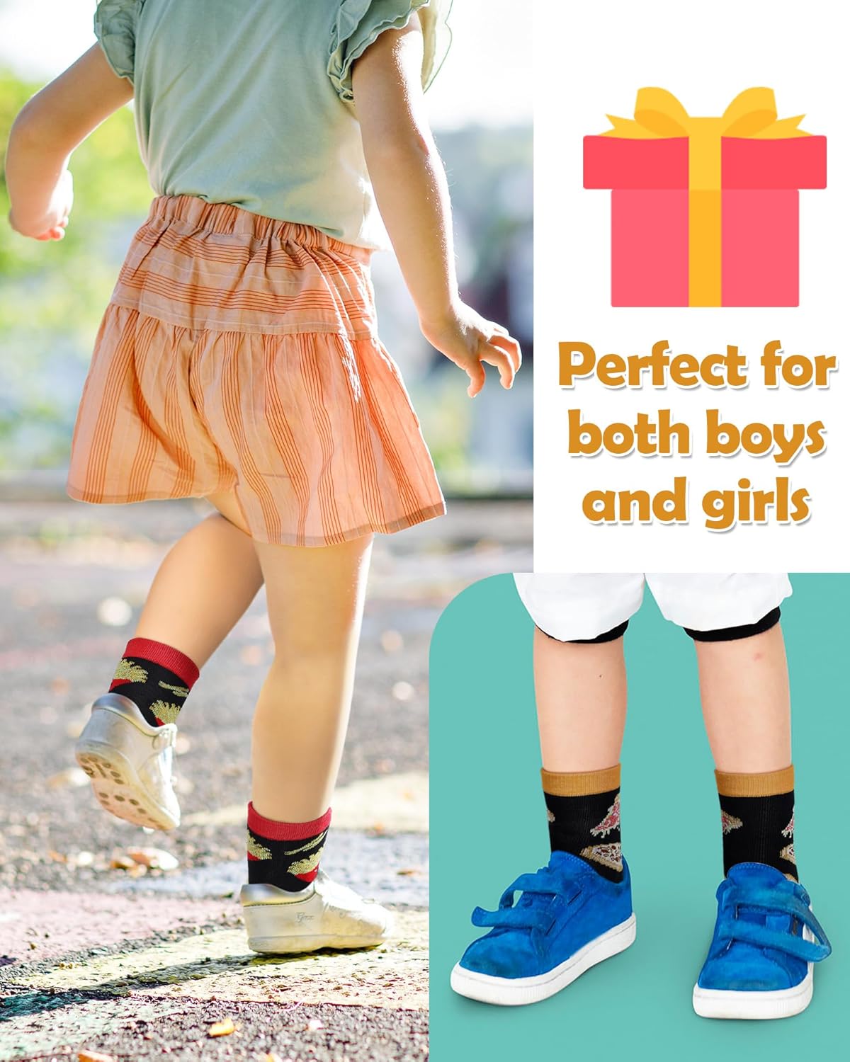 Leumoi 8 Pack Novelty Crazy Food Socks for Kids Boys Funny Silly Socks Colorful Snack Food Gifts for Kids Teens - Image 2