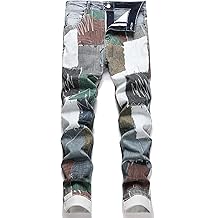 Men's Casual Printed Jeans Skinny Denim Pants