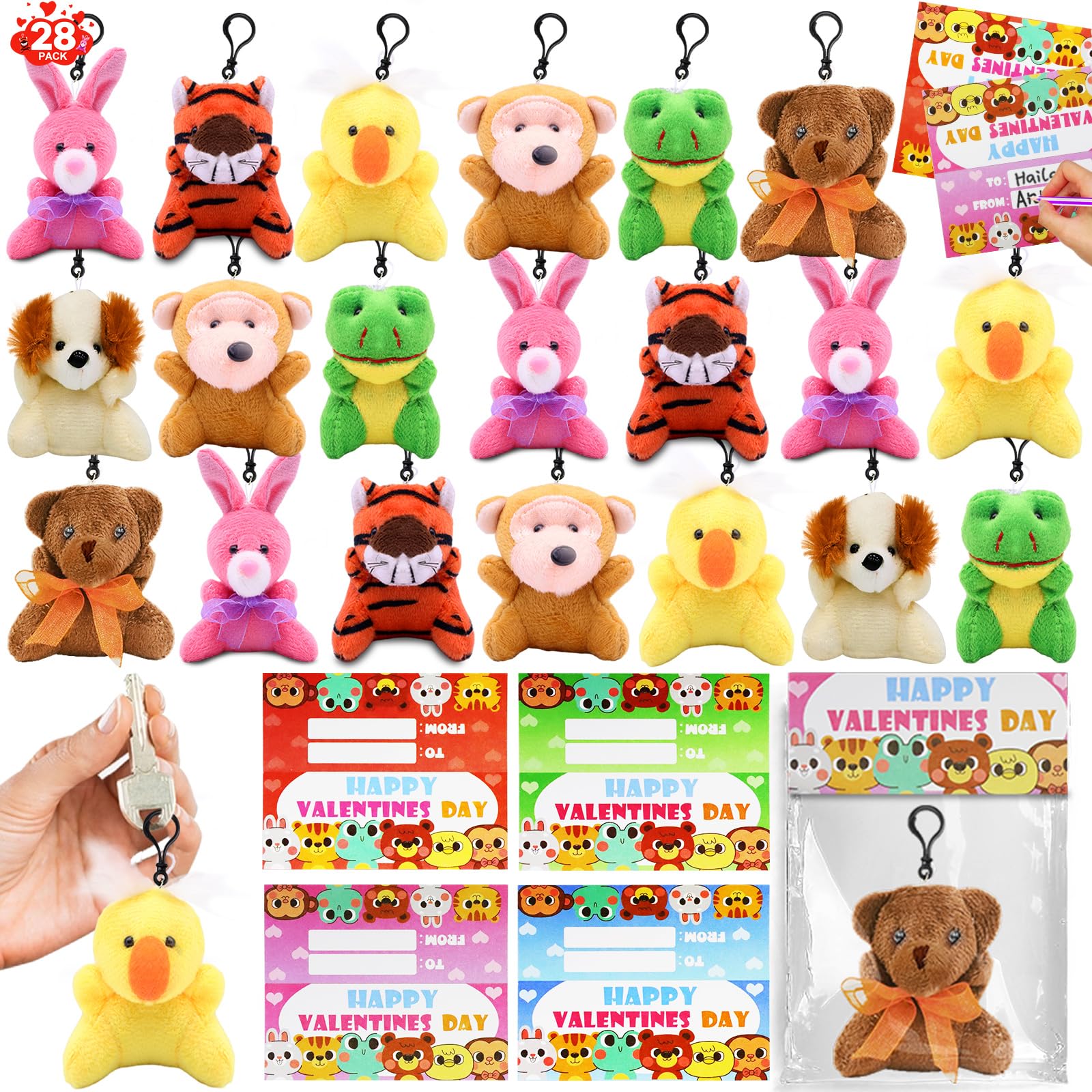 Amazon.co.jp: ぬいぐるみ 28個パック バレンタイン ハート 14スタイル