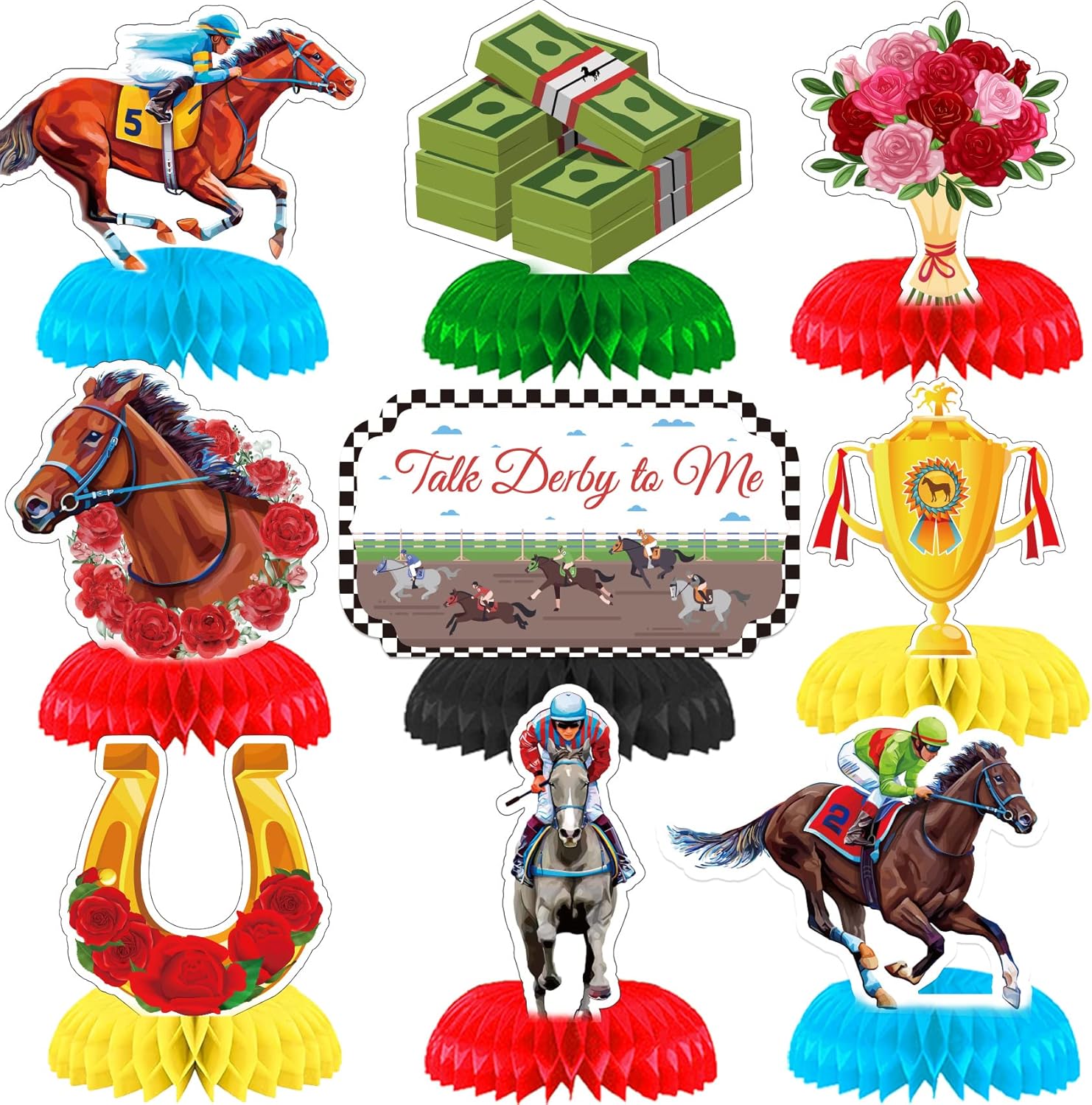 Kentucky Derby Decorations 9pcs Horse Racing Derby Day
