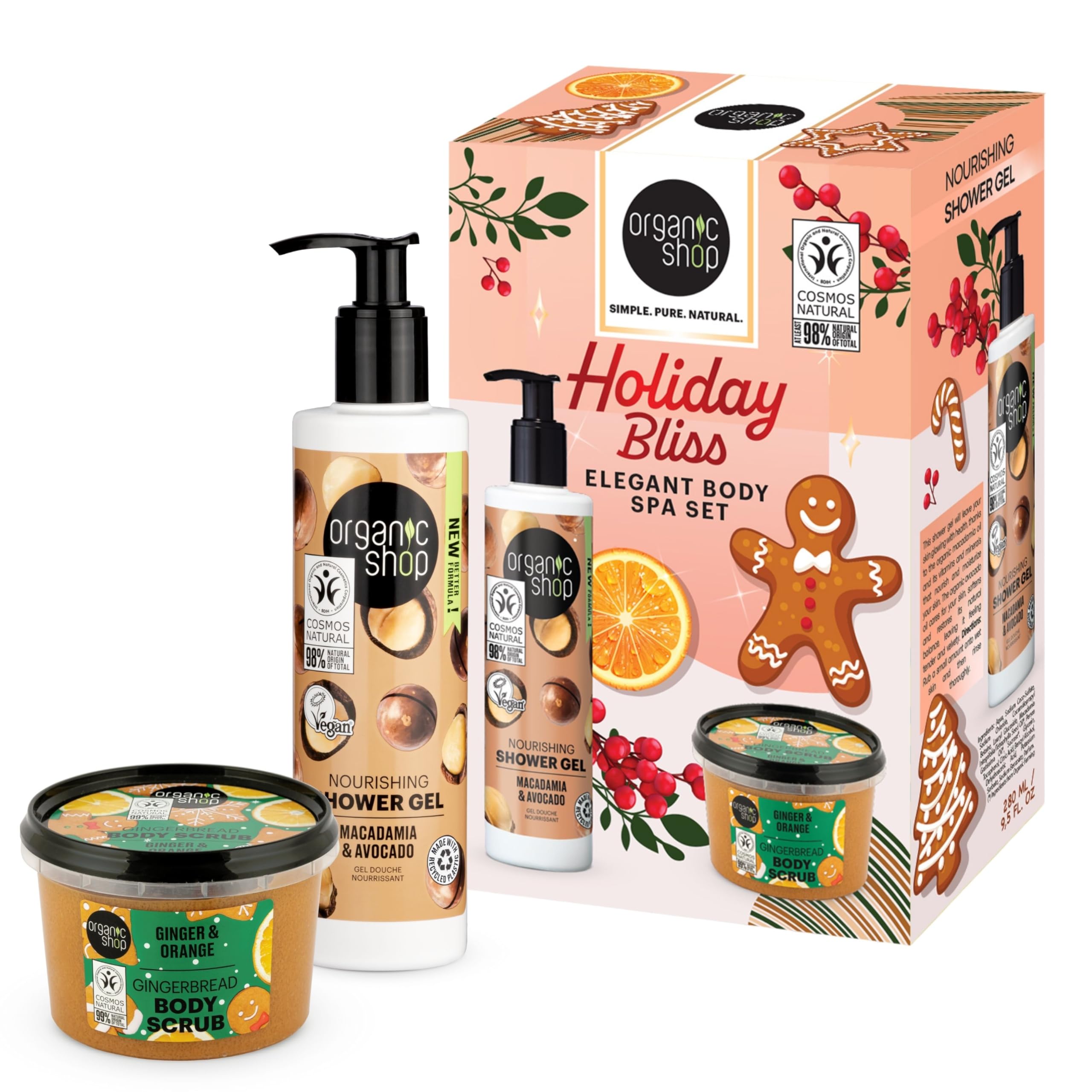 Organic Shop Holiday Bliss Unisex Body Care Set - Elegant Body Spa Set