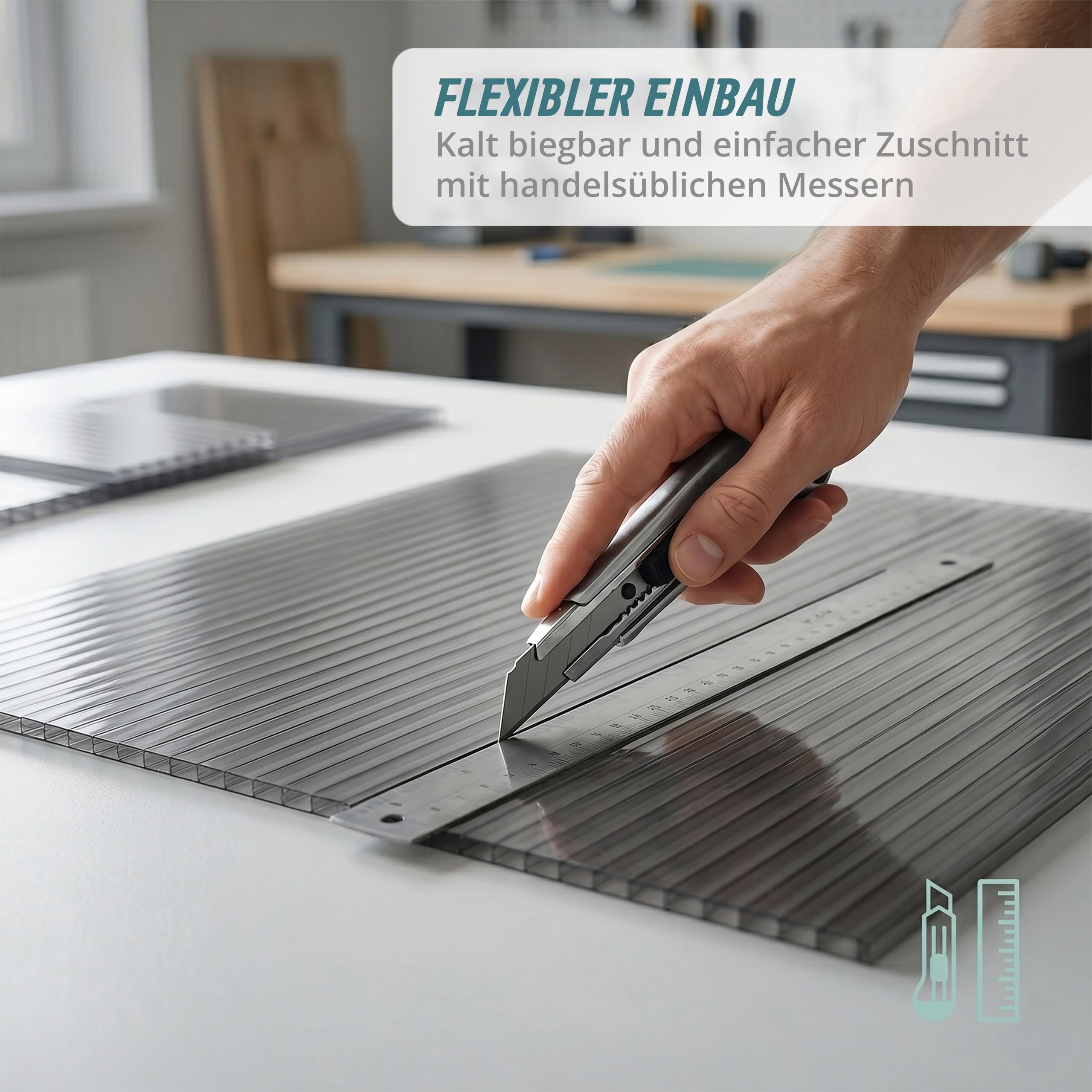 Relaxdays Doppelstegplatten 10er Set, Hohlkammerplatten 6mm, für Gewächshaus, HB: 121x60,5 cm, Polycarbonat, anthrazit