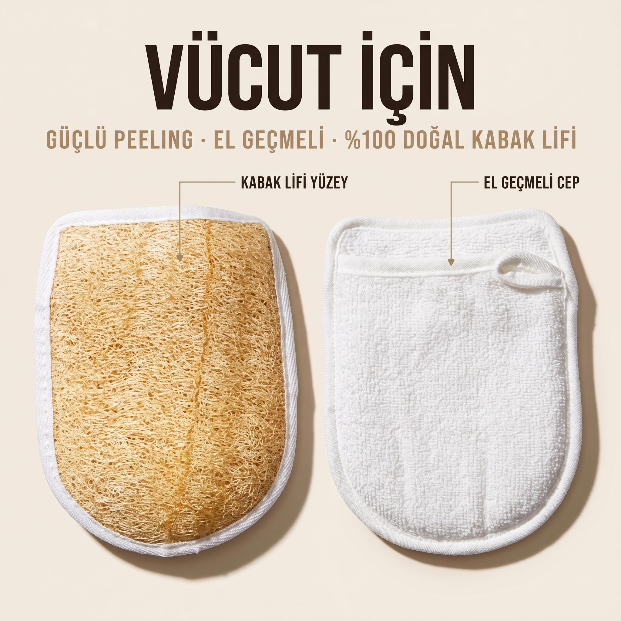 Anatolia Soap 1978 el geçmeli kabak vucut yüz 3 set beyaz kalın düz Kese, Tüm Vücud için Kirlerden ve Lekelerden Arındırır. 3'lü Set Şeklindedir.