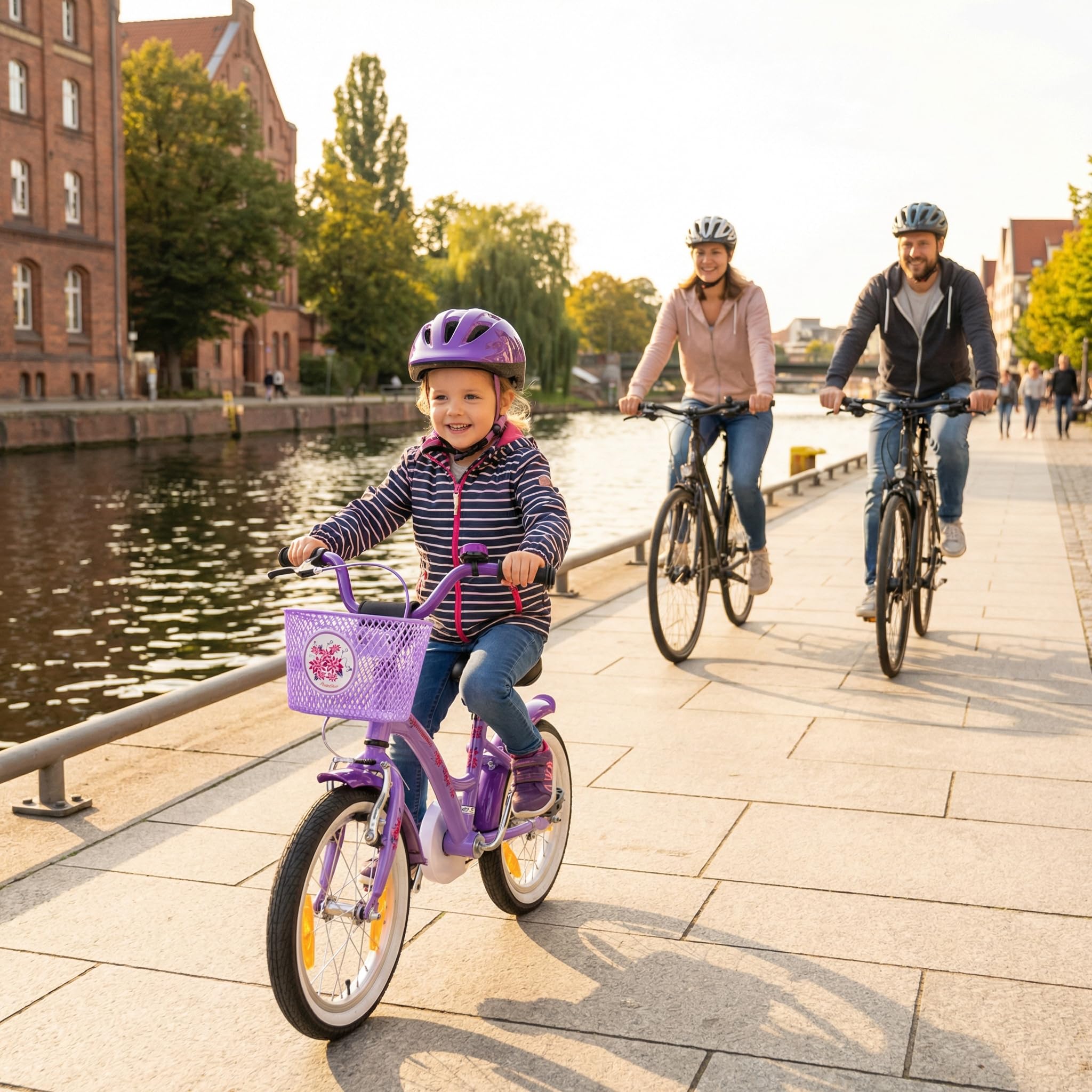 PROMETHEUS BICYCLES bicicletta bambina 4 anni bici per bambini bici bambina 14 pollici bimba con rotelle e freno contropedale Viola