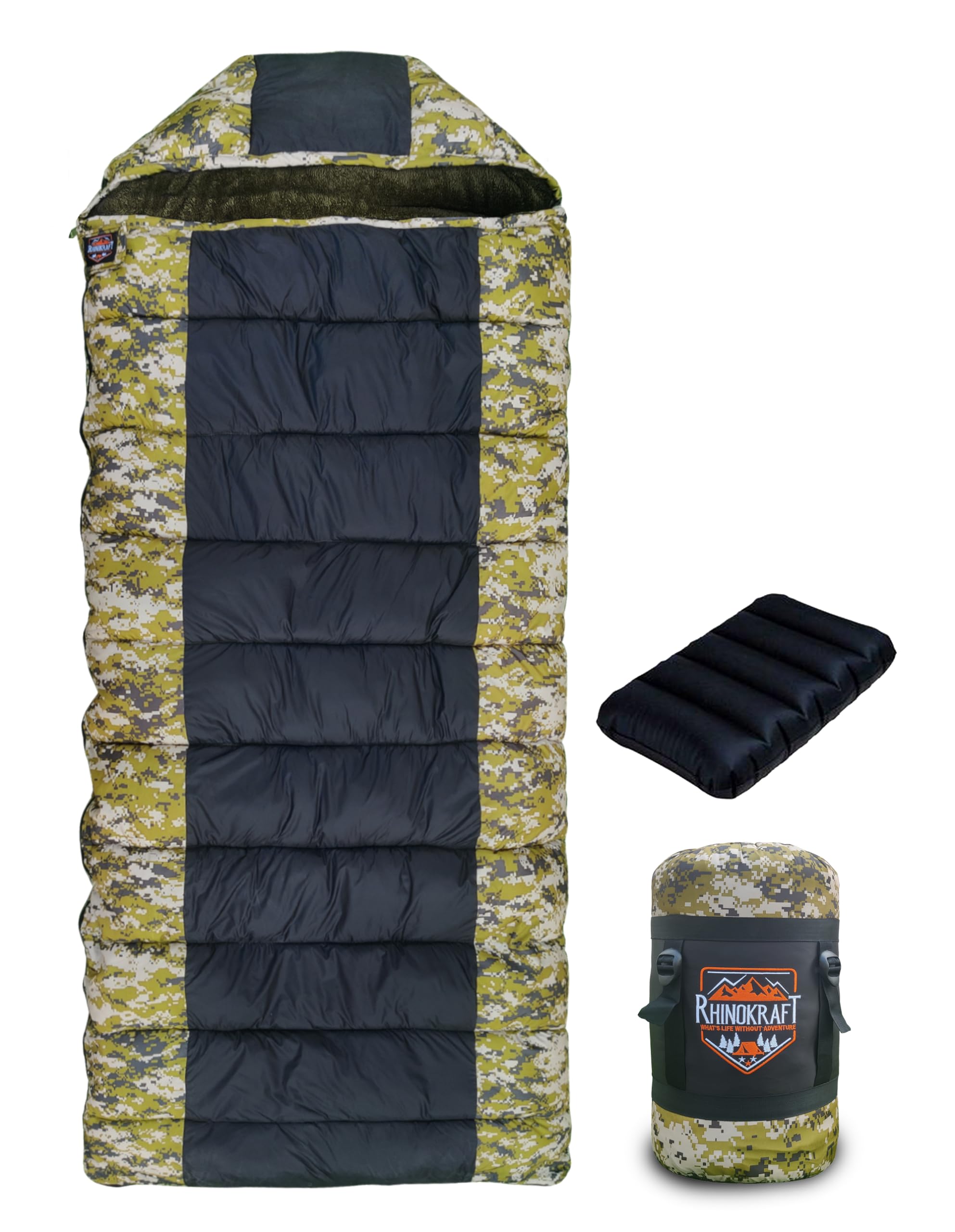 RhinoKraft -10 Degree | Soft Fur Lining | Extra Large Size | 2.4 Kg Weight | Soft and Warm Sleeping Bag for Adventure | Camping, Trekking and Outdoor Activity (B0CNV7NK1K) Amazon Price History, Amazon Price Tracker