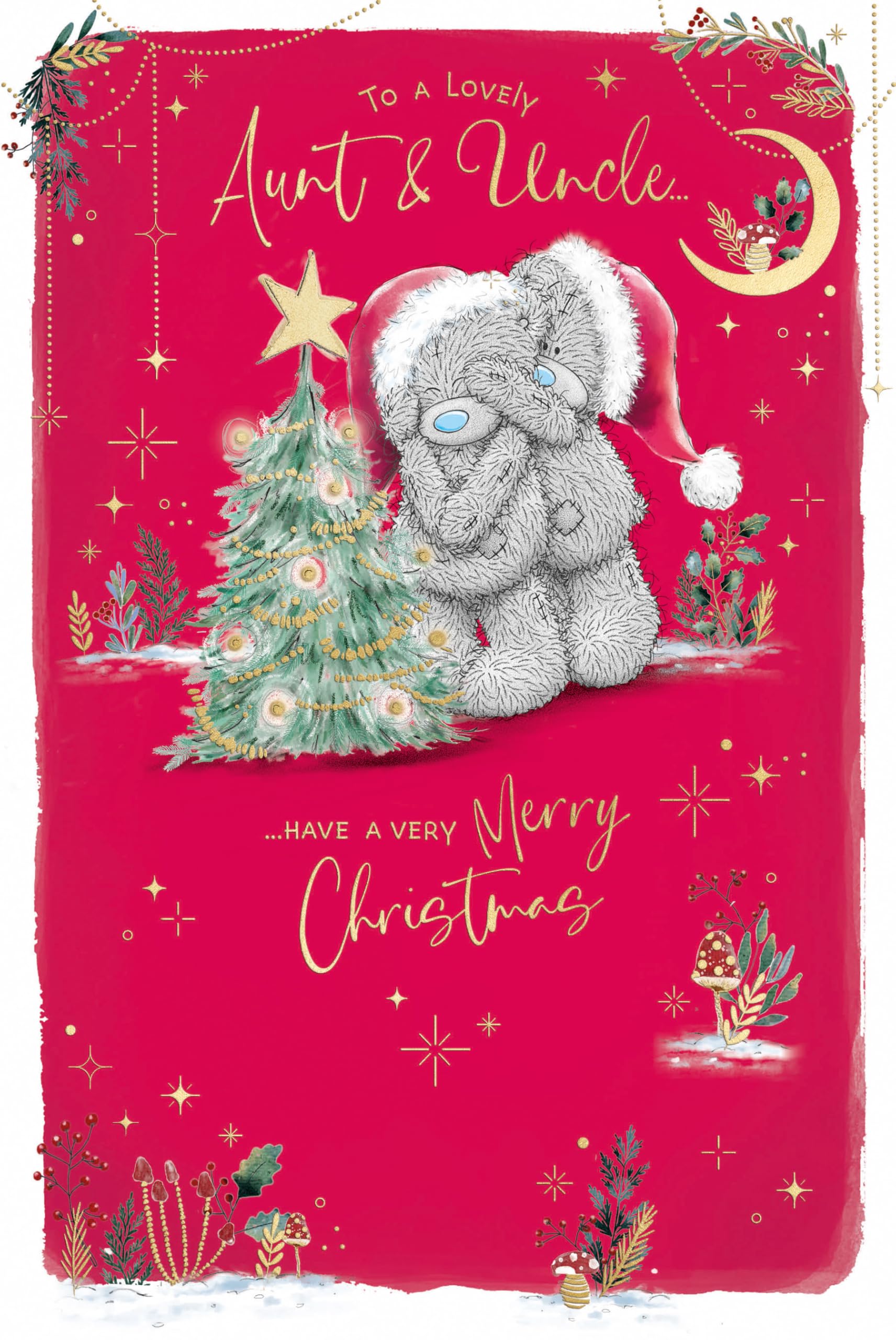 Me To You Tatty Teddy Luxury Christmas Card For Aunt And Uncle 6x9ins - Official Collection