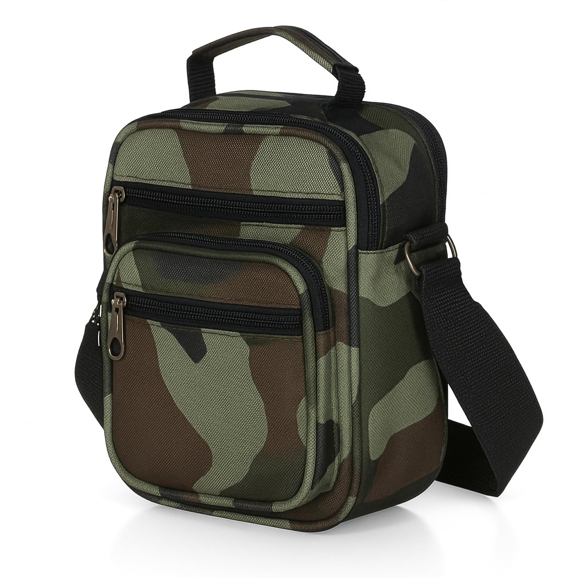 Herren Umhängetasche Messenger Bag Schultertasche 6 Fächer Polyester klein Camouflage Arbeit Freizeit Sport Crossbody Tasche Reise Dokumententasche Kuriertasche Flugtasche Männer