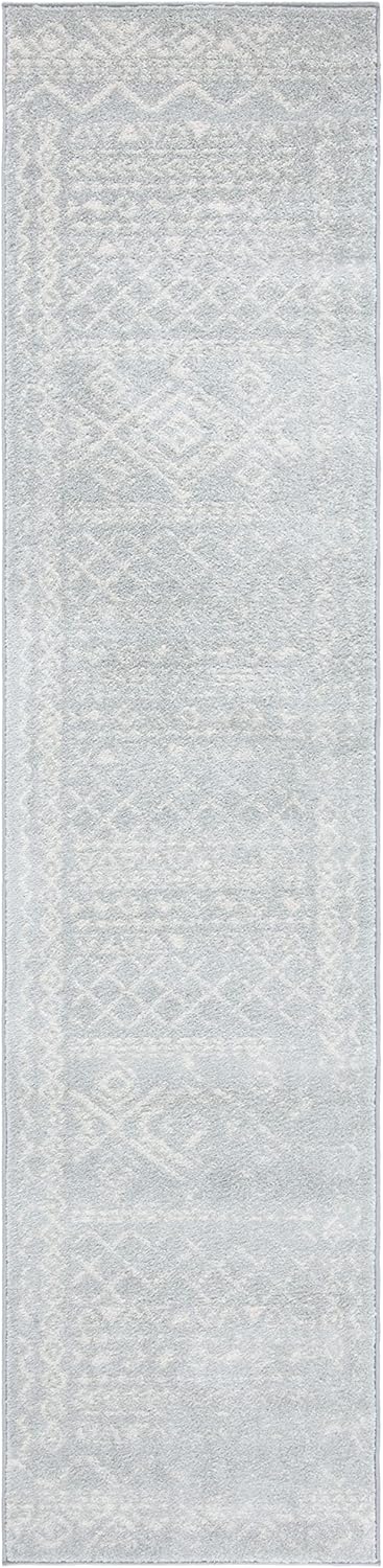 SAFAVIEH Tulum Collection Runner Rug - 2' x 9', Light Grey & Ivory, Moroccan Boho Distressed Design, Non-Shedding & Easy to Clean, Ideal for Living Room, Hallway, Foyer, Entryway, Bedroom (TUL268F)