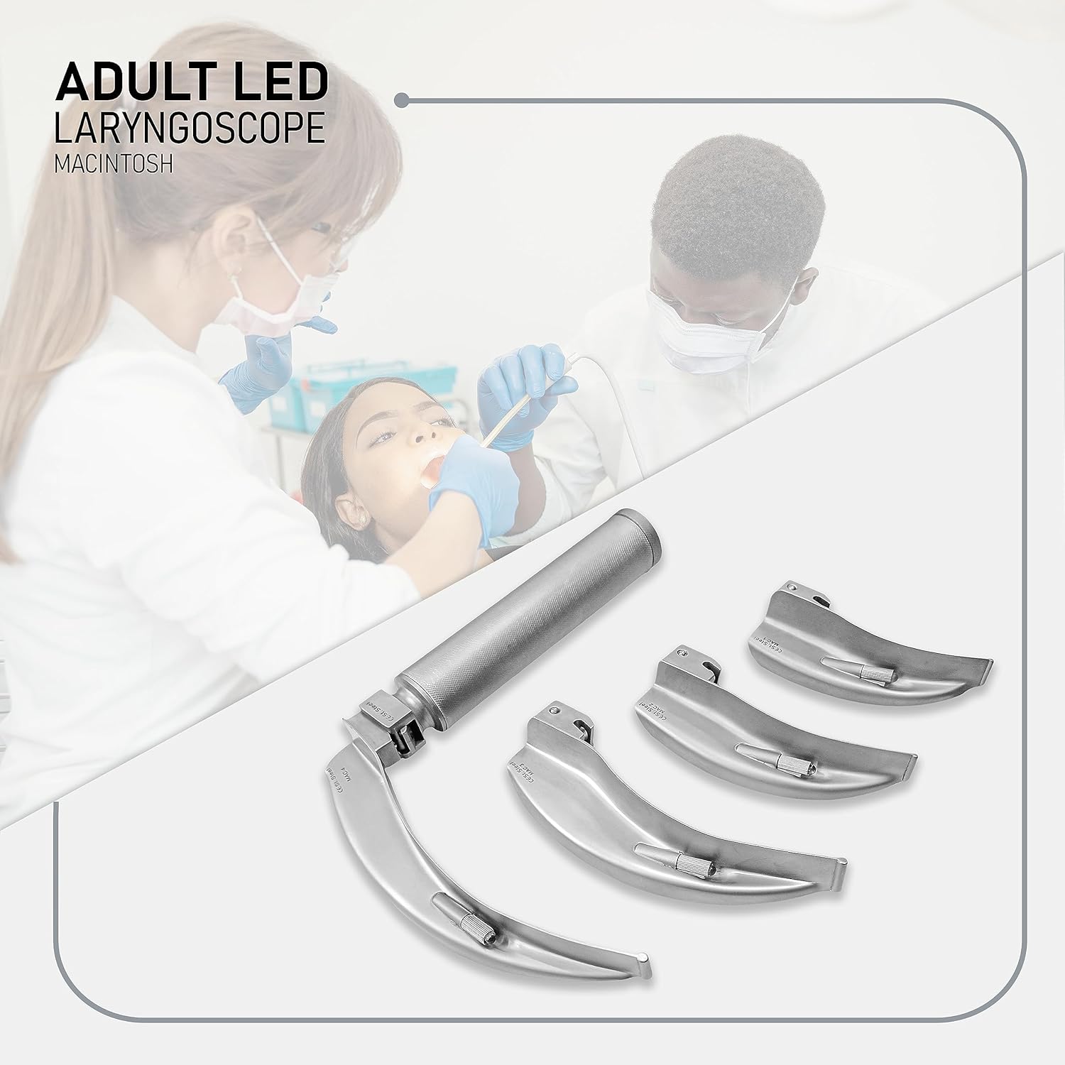 4 Macintosh Blade- Otika Lerringoscope with a set of adult (LED) 4 Macintosh Blade- Otika Lerringoscope with a set of adult (LED)