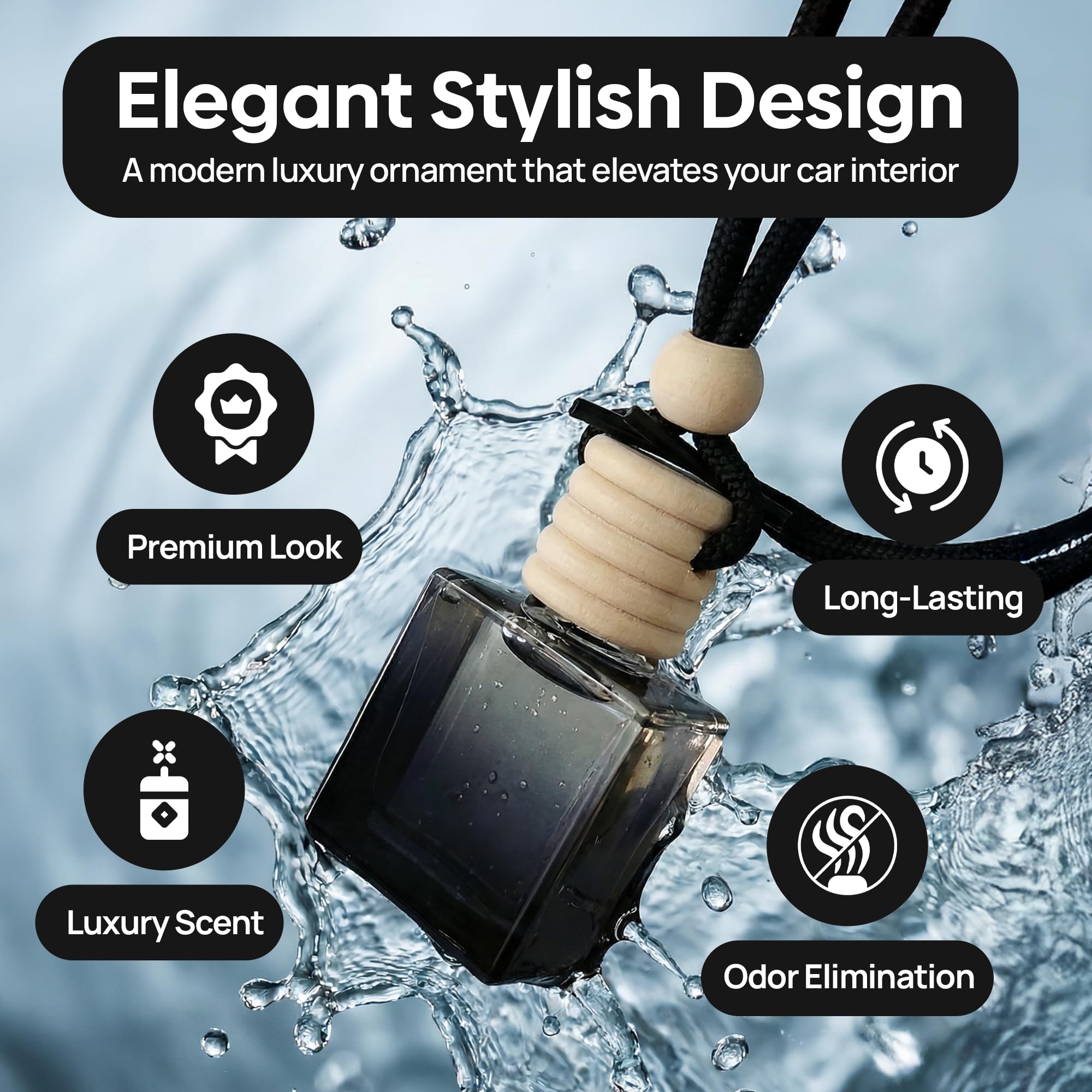 Creed Car Air Freshener Inspired, Freshener for Men, Diffuser Scent Luxury Ornament, Long Lasting, Aventos Perfume Inspired Fresheners, Automotive Air Freshener, Strong Freshener Scent by BEZQ - 2