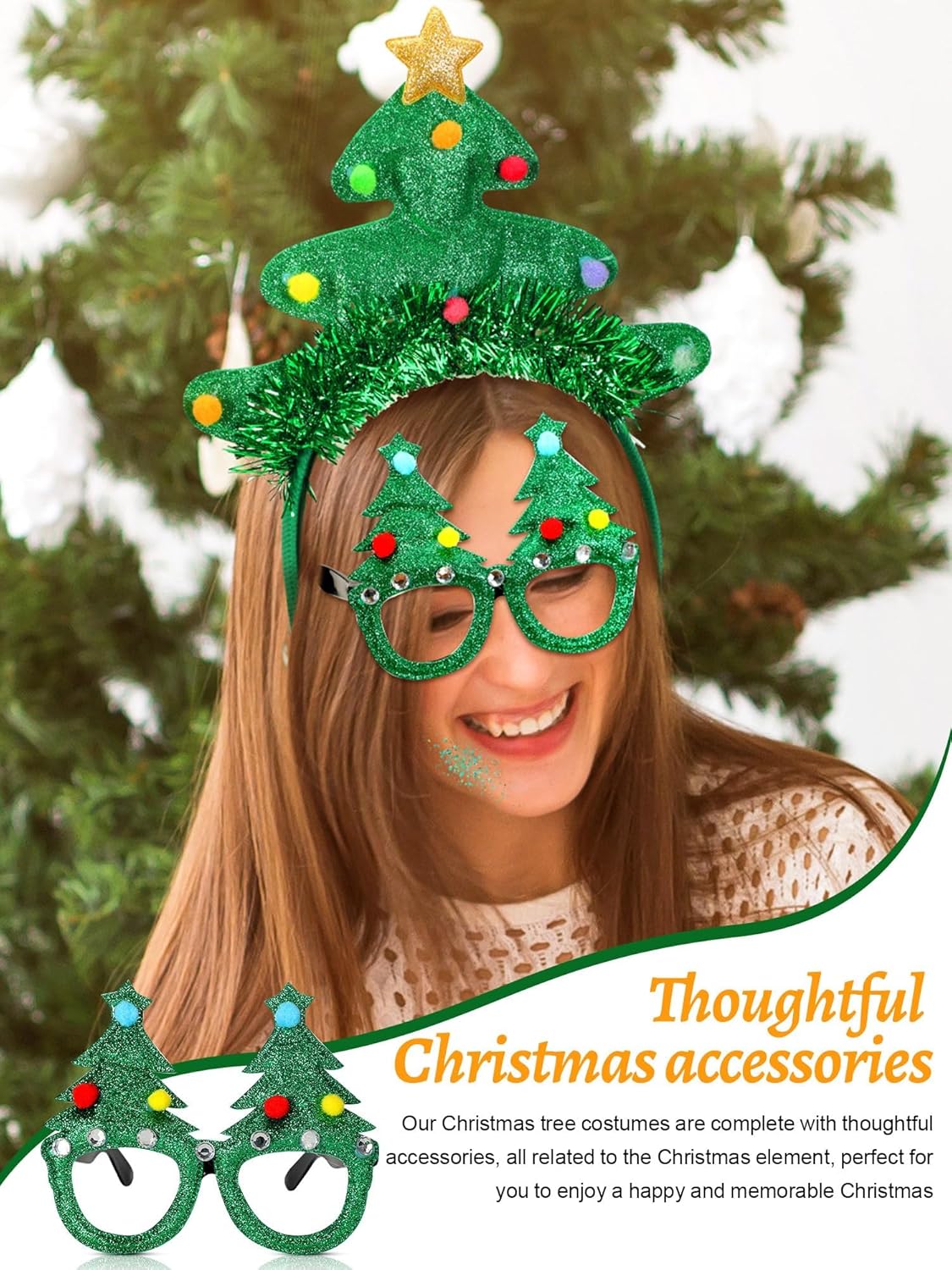 Jõulupuu kostüümikomplekt, pailletid, stretch-polüester, rohekas M