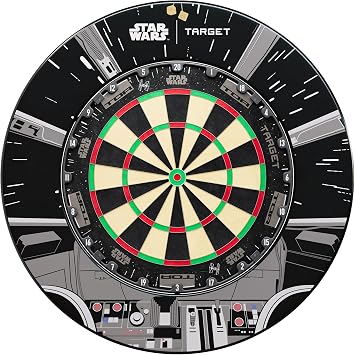 Target Darts Star Wars TOR Dartboard & Surround Bundle | Steel Tip Dart Board, Competition Standard, Complete Home Dartboard Setup, Disney Galaxy Design