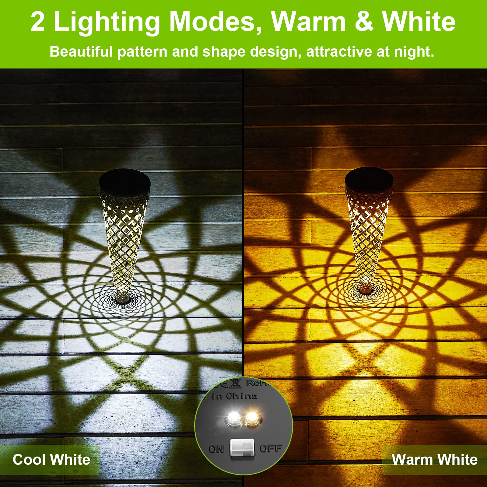 Snapklik.com : Solar Garden Lights, 6 Pack Garden Decor Solar Outdoor Lights Decorative, Warm ...